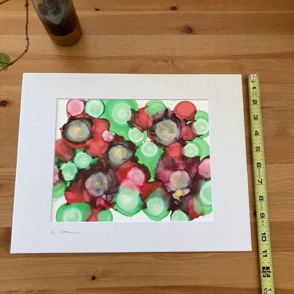 New Original Signed Artwork Alcohol Ink on Paper - Picture 5 of 6